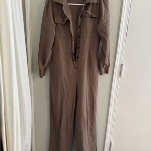 Women's Utility Jumpsuit - Brown
